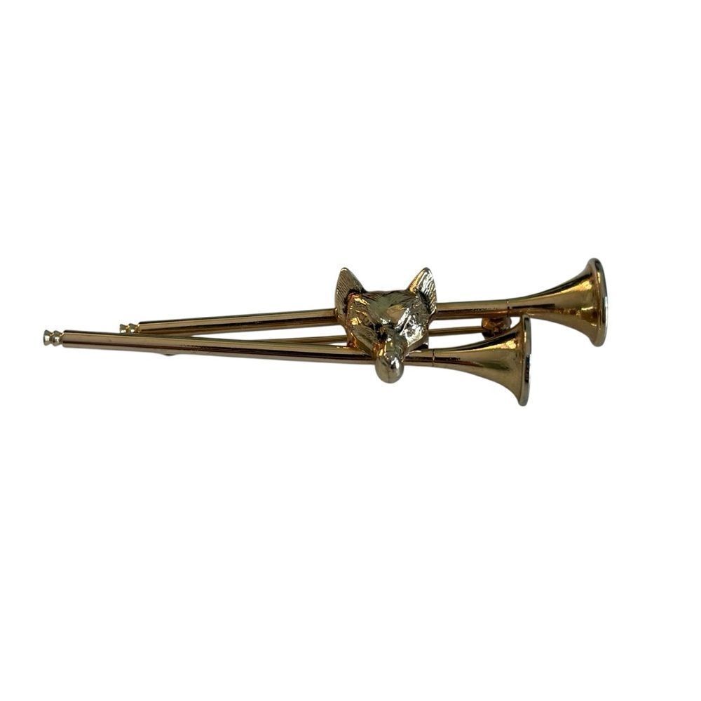 Gold Fox Trombone Brooch